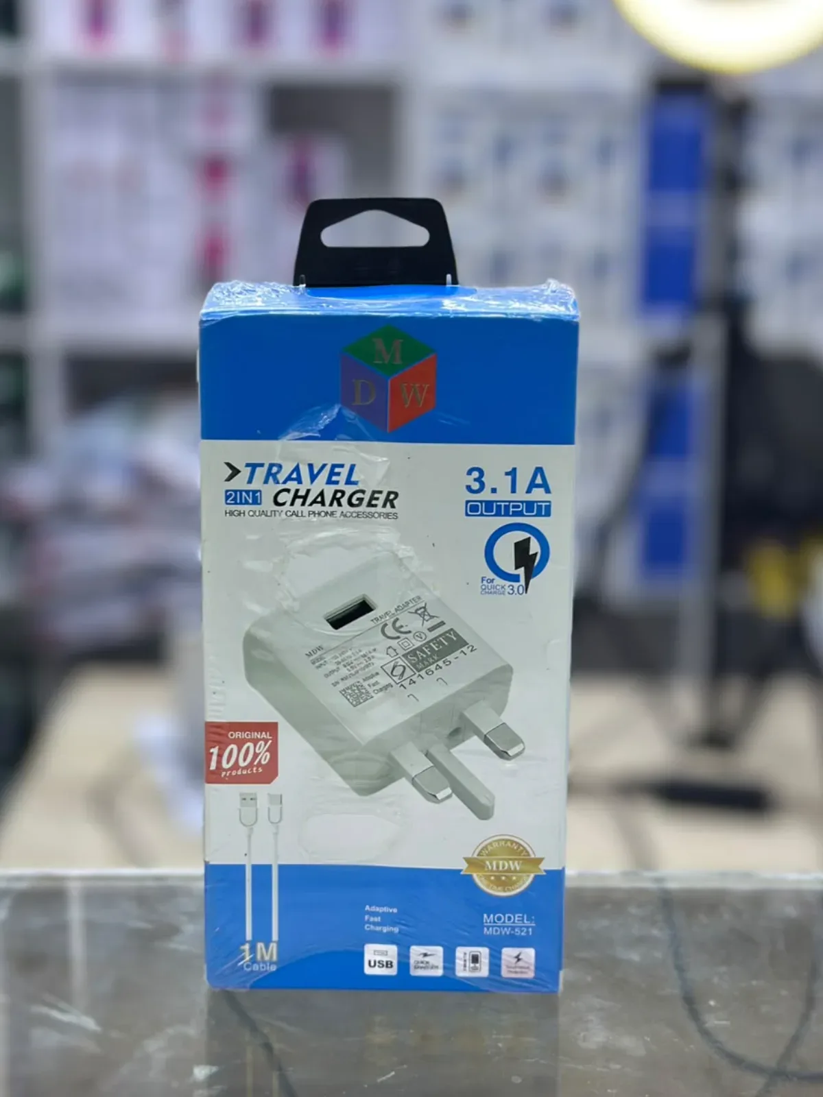 MDW-521 Travel 2IN1 3.1A Charger & Cable Set